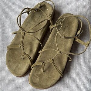 SCHUTZ Calabria sporty Olive Suede Sandals